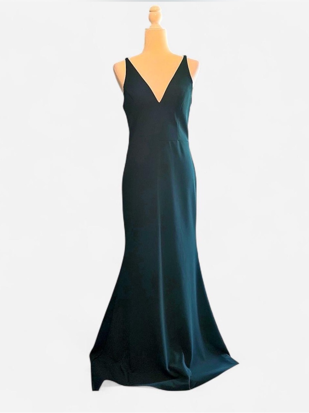 BHLDN Emerald Green Plunge V-Neck Formal Maxi Dress Size 10